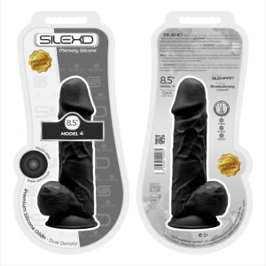 8.5 inch Realistic Silicone Dual Density Girthy Dildo with Suction Cup with Balls Black - Image 3