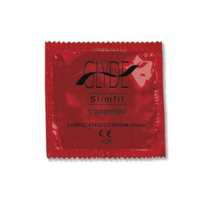 Glyde Ultra Slimfit Strawberry Flavour Vegan Condoms 100 Bulk Pack - Image 1