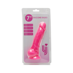 Loving Joy 7 Inch Realistic Silicone Dildo with Suction Cup and Balls Pink - Image 7
