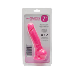 Loving Joy 7 Inch Realistic Silicone Dildo with Suction Cup and Balls Pink - Image 8