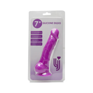 Loving Joy 8 Inch Realistic Silicone Dildo with Suction Cup and Balls Purple - Image 7