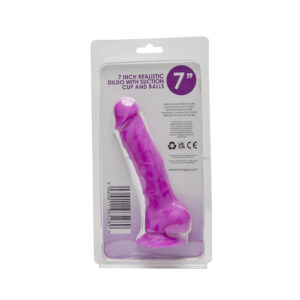 Loving Joy 8 Inch Realistic Silicone Dildo with Suction Cup and Balls Purple - Image 8