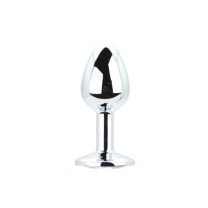 Toosh Metal Butt Plug Silver Set of 3 Clear Stone - Image 8