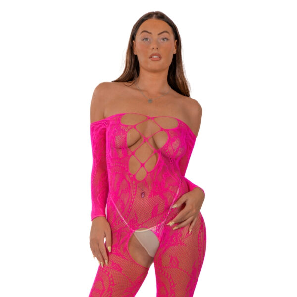 n12917-lace-by-lj-lace-up-front-crotchless-bodystocking-fushia
