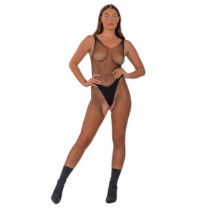 Lace by LJ Fishnet Crotchless Bodystocking Black - Image 3